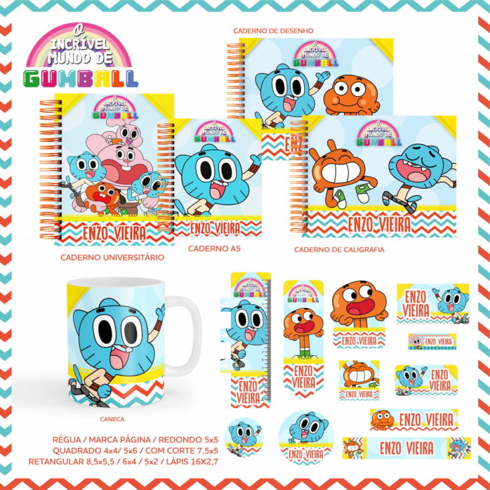 Encadernação Escolar Gumball