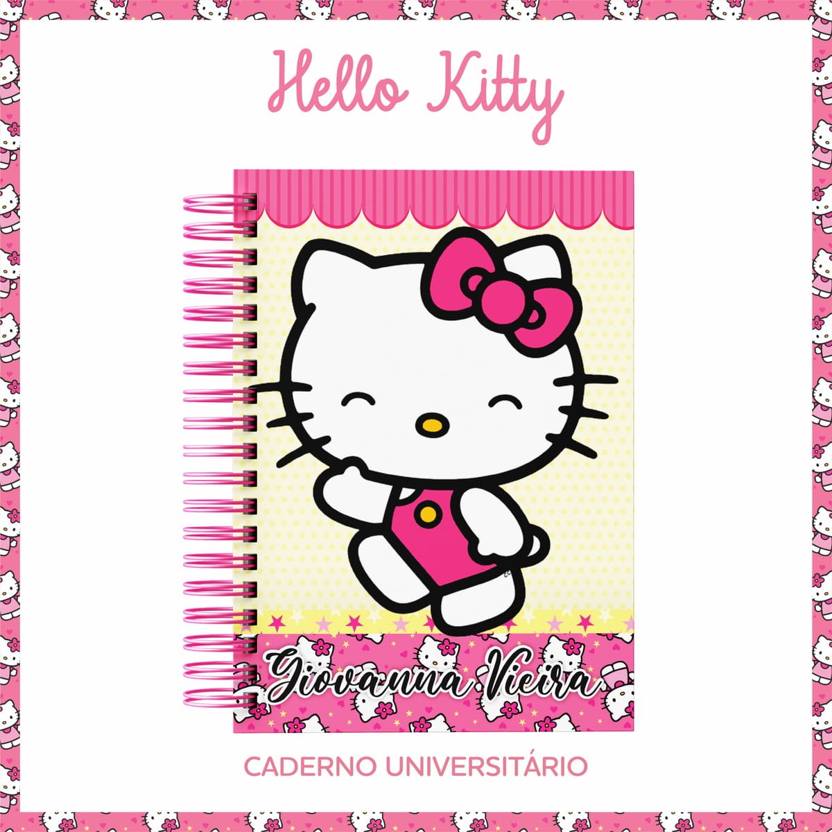 Encadernação Escolar Hello Kitty em Arquivo Digital 3 Encadernação Escolar Hello Kitty em Arquivo Digital - Imagem 3