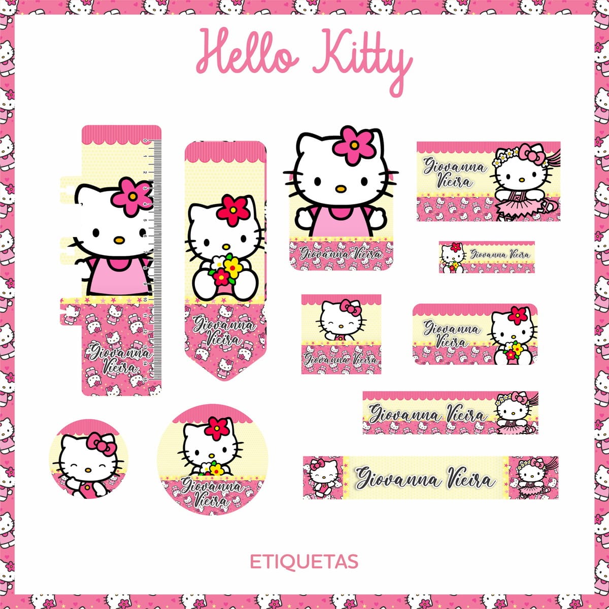 Encadernação Escolar Hello Kitty em Arquivo Digital 1 Encadernação Escolar Hello Kitty em Arquivo Digital