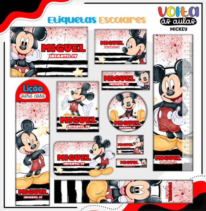 Encadernação Escolar Mickey - Arquivo Digital