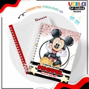 Encadernação Escolar Mickey - Arquivo Digital 24 Encadernação Escolar Mickey - Arquivo Digital