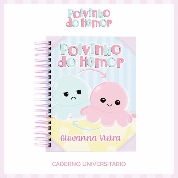 Encadernação Escolar Polvo do Humor Menina