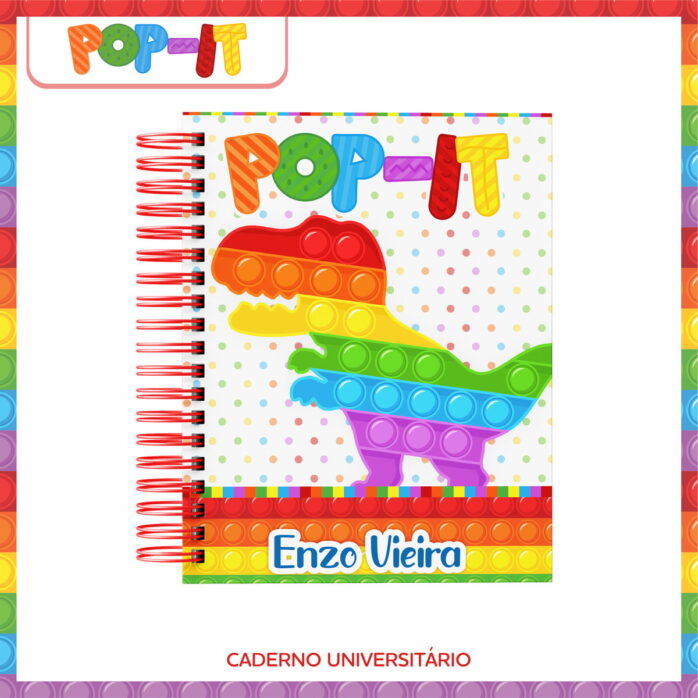 Encadernação Escolar Pop It Colorido