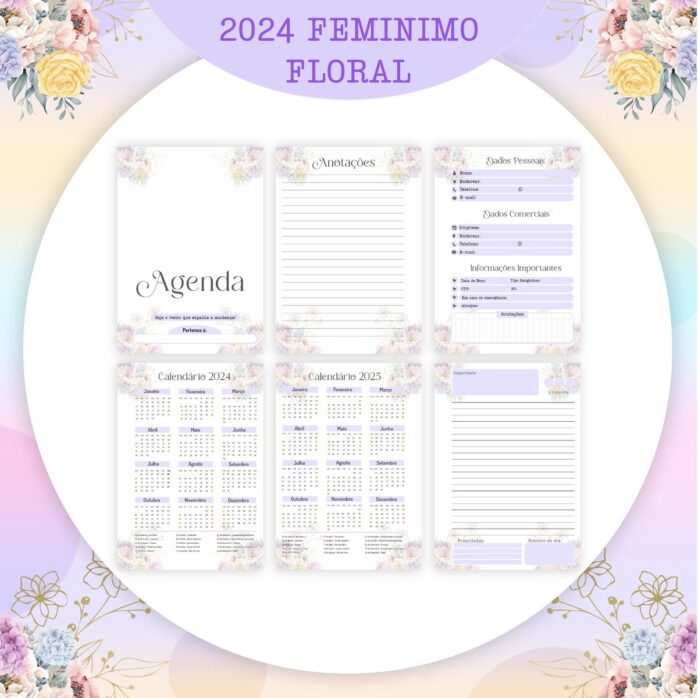 Encadernação Feminina Roxa 2024