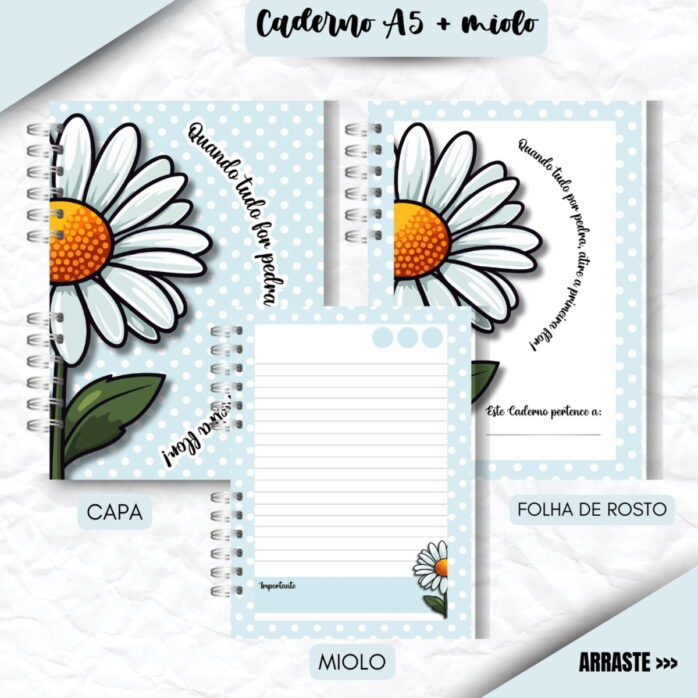 Encadernação Floral Margarida
