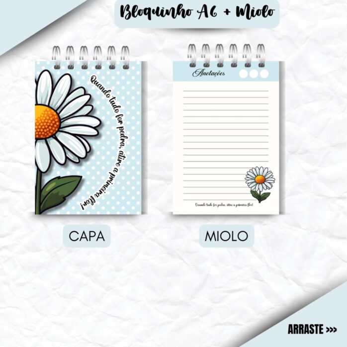 Encadernação Floral Margarida