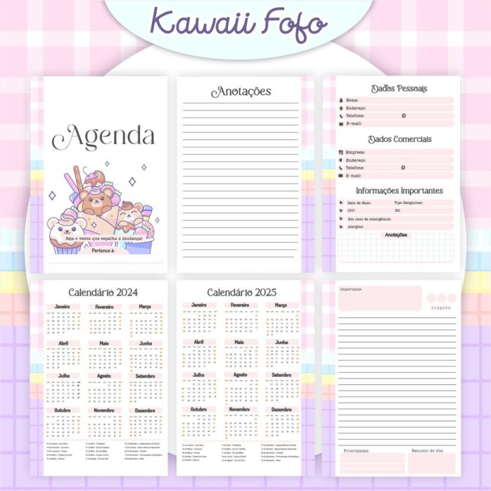 Encadernação Kawaii Fofo