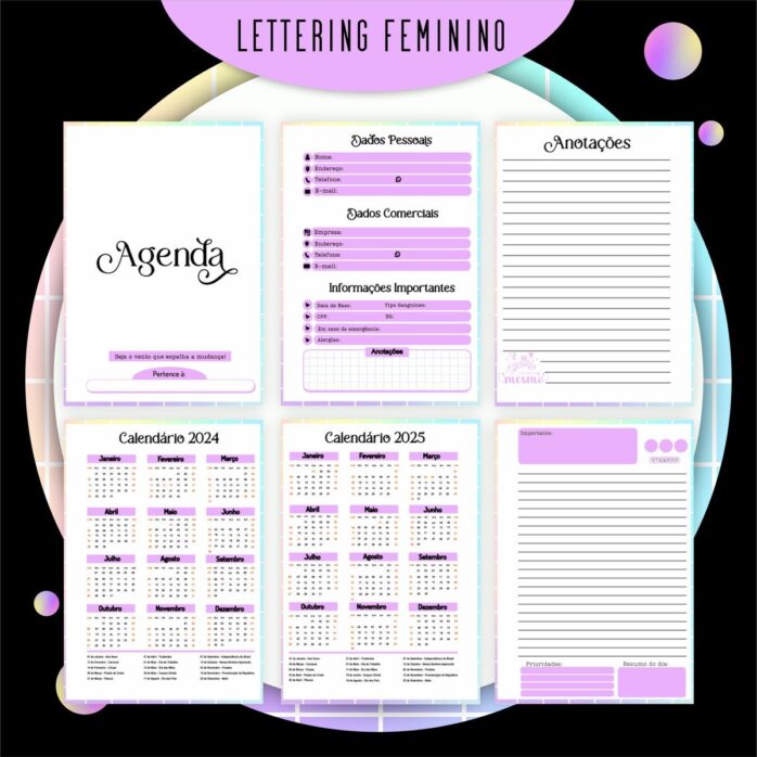 Encadernação Lettering Feminina