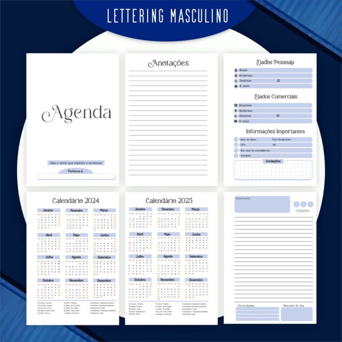 Encadernação Lettering Masculino