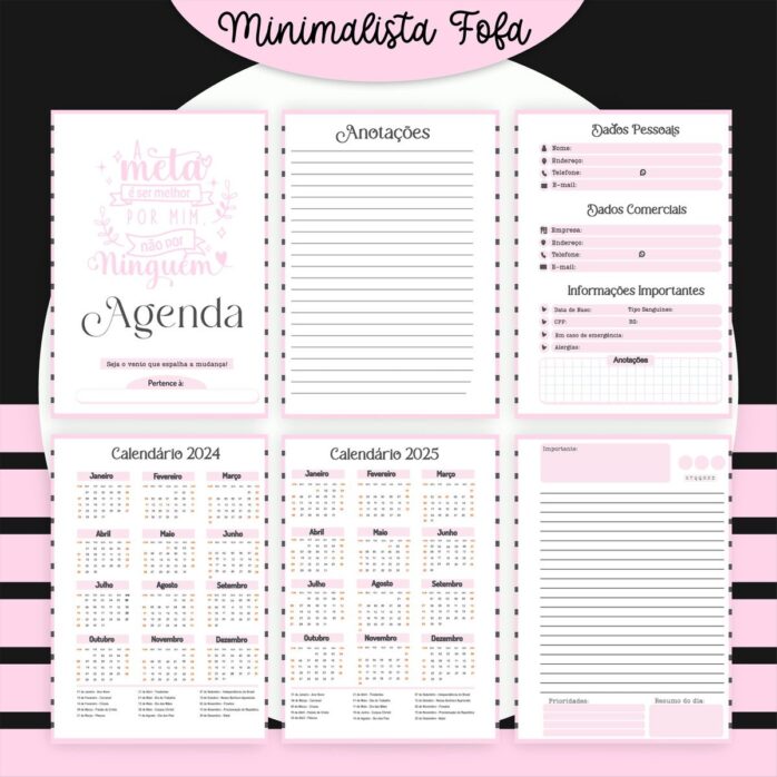 Encadernação Minimalista Fofa