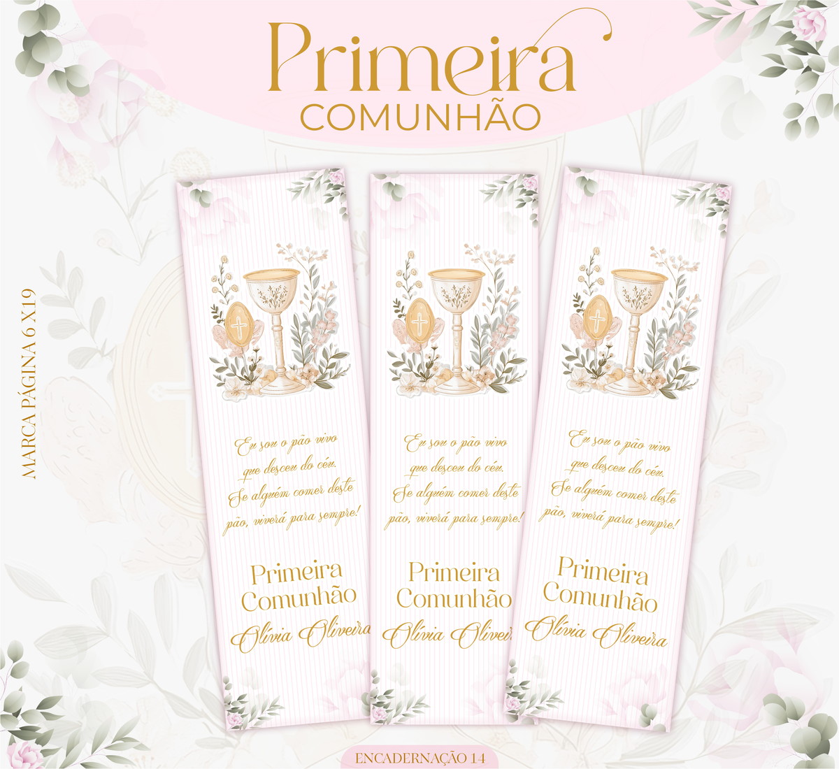 Encadernação Primeira Comunhão Menina Kit Digital Completo 4 Encadernação Primeira Comunhão Menina Kit Digital Completo - Imagem 4