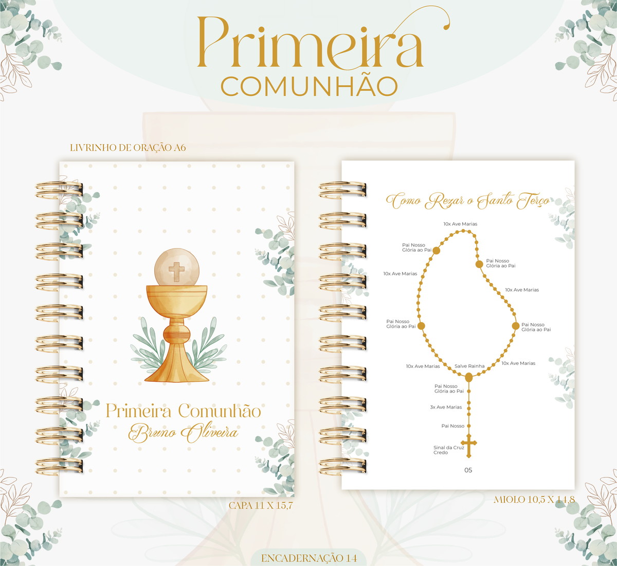 Kit Digital Primeira Comunhão Menino para Encadernação 1 Kit Digital Primeira Comunhão Menino para Encadernação