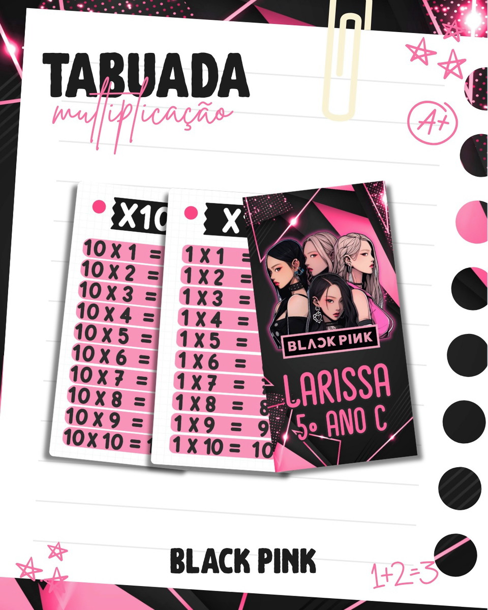 Kit Escolar Black Pink Digital para Imprimir em Casa 2 Kit Escolar Black Pink Digital para Imprimir em Casa - Imagem 2