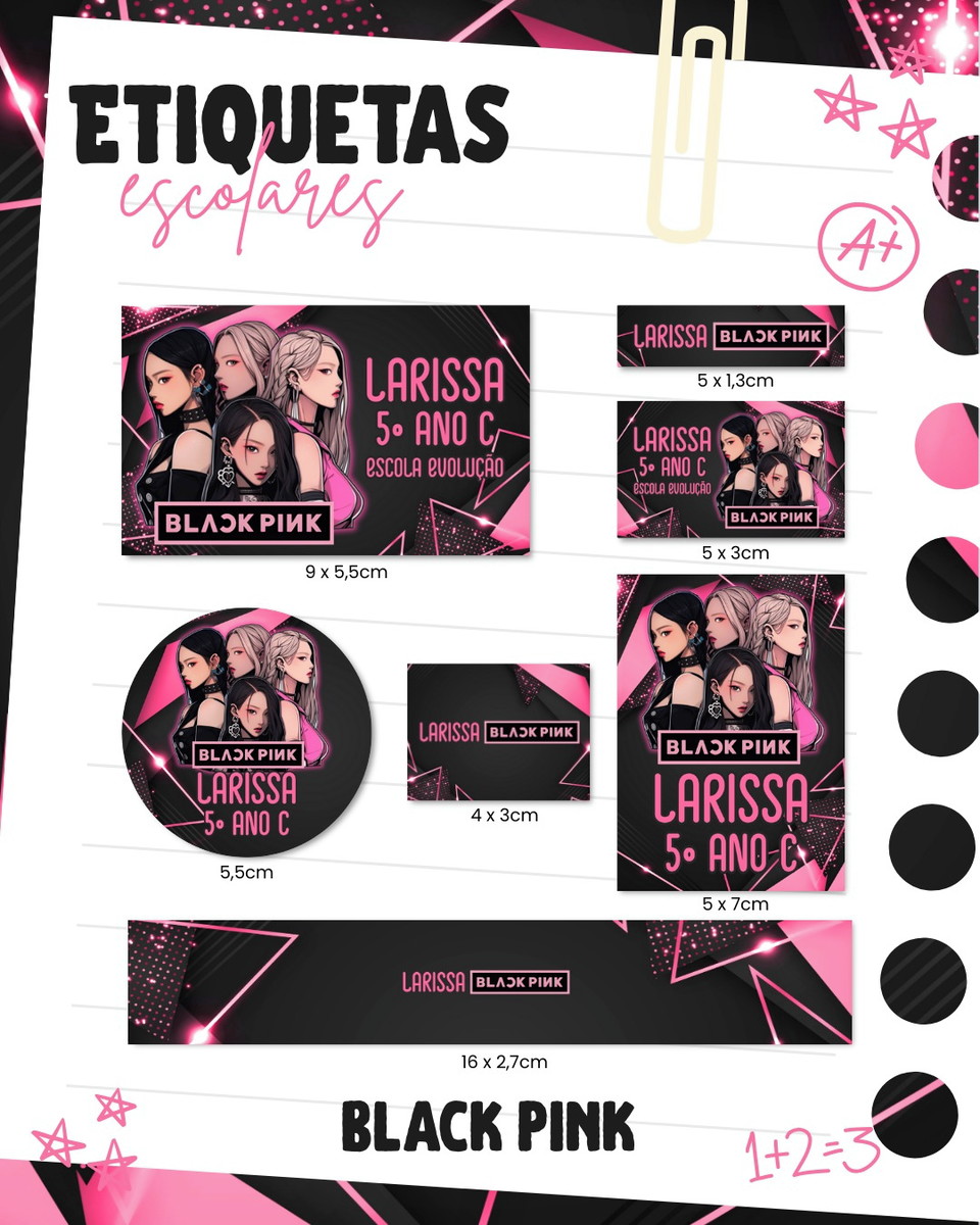 Kit Escolar Black Pink Digital para Imprimir em Casa 3 Kit Escolar Black Pink Digital para Imprimir em Casa - Imagem 3