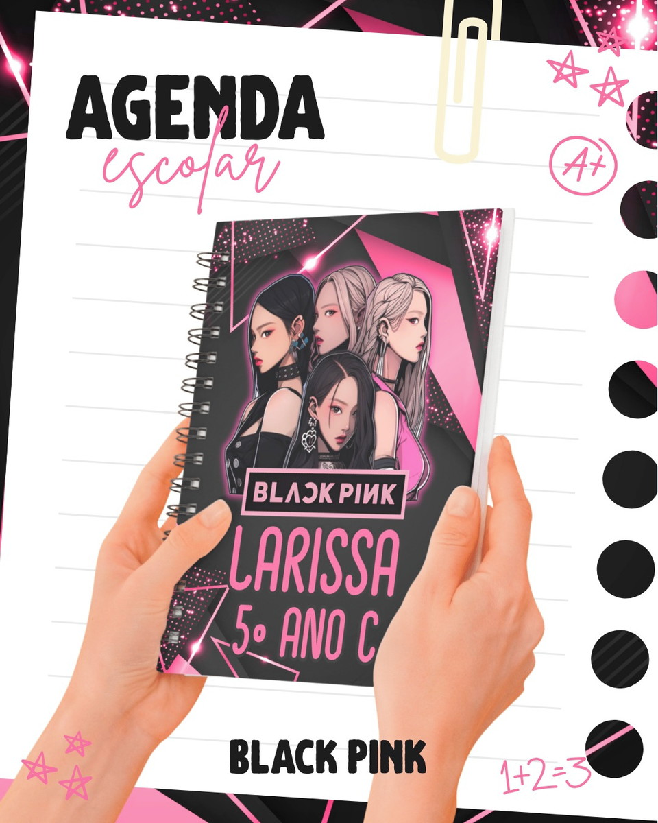 Kit Escolar Black Pink Digital para Imprimir em Casa 1 Kit Escolar Black Pink Digital para Imprimir em Casa