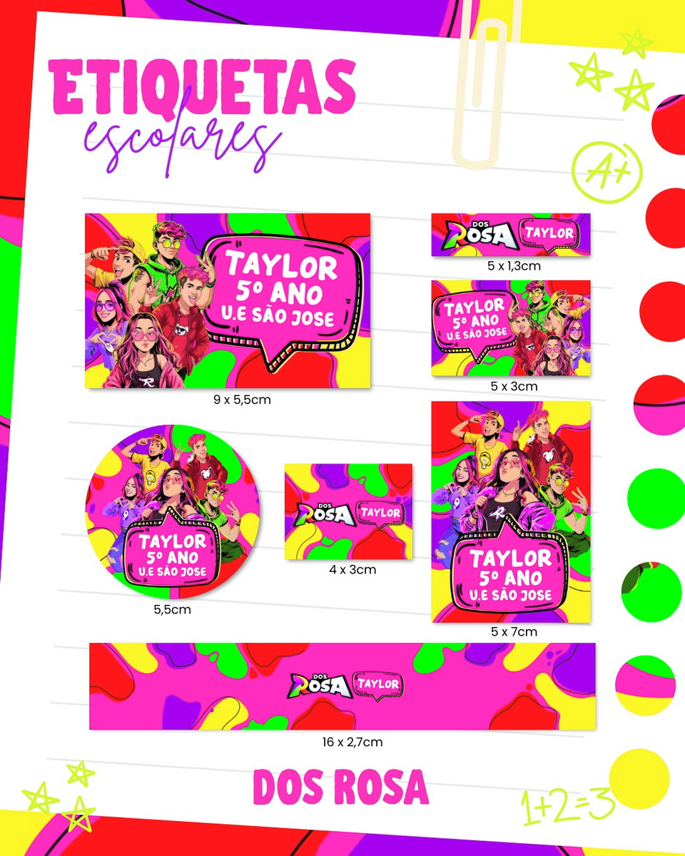 Kit Escolar Digital dos Rosa para Fãs de Taylor Swift 3 Kit Escolar Digital dos Rosa para Fãs de Taylor Swift - Imagem 3