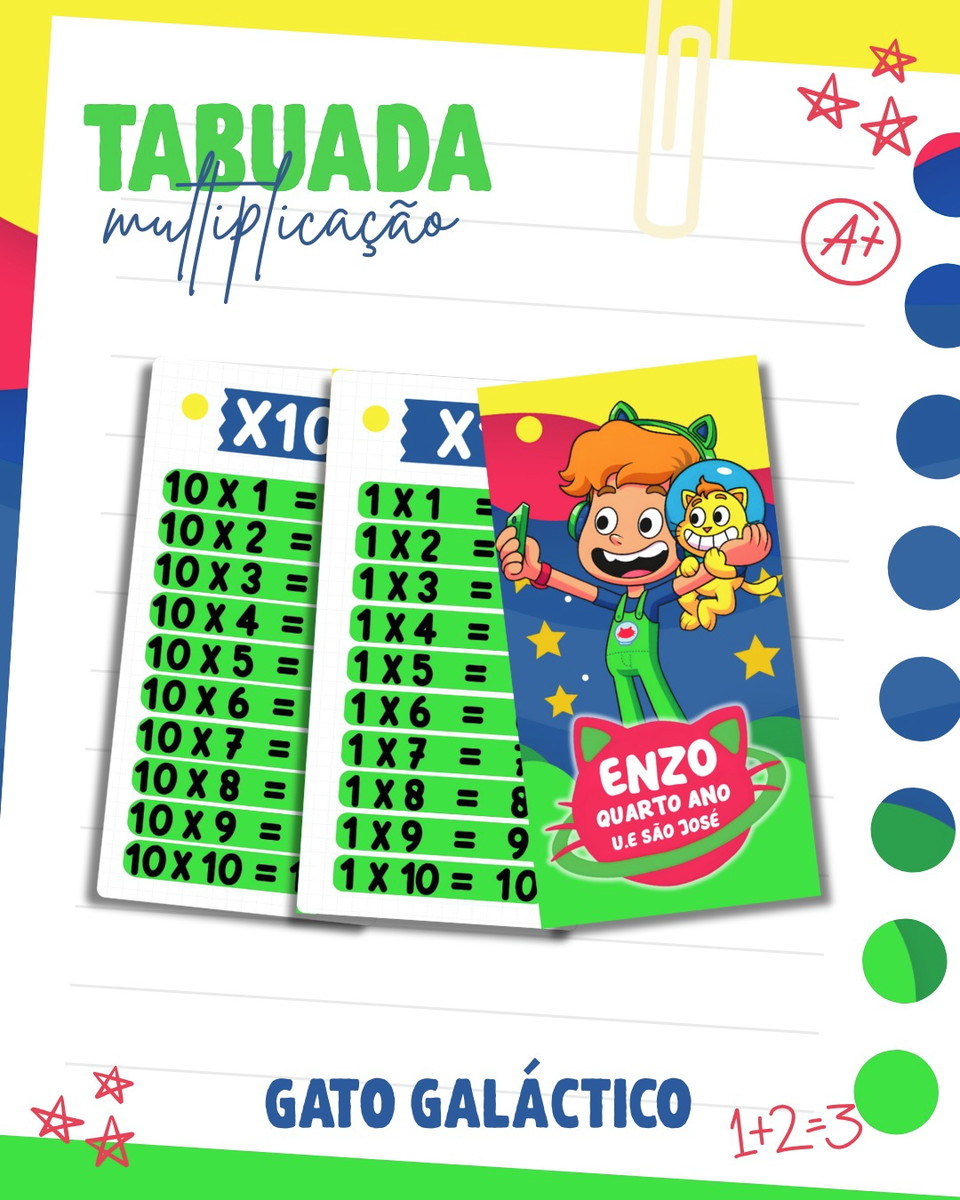Arquivo Digital Escolar Gato Galáctico para Personalizar 1 Arquivo Digital Escolar Gato Galáctico para Personalizar