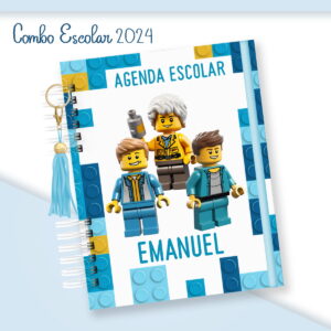 Kit Escolar Lego Menino para Personalizar Cadernos 5 escolar menino lego arquivo digital