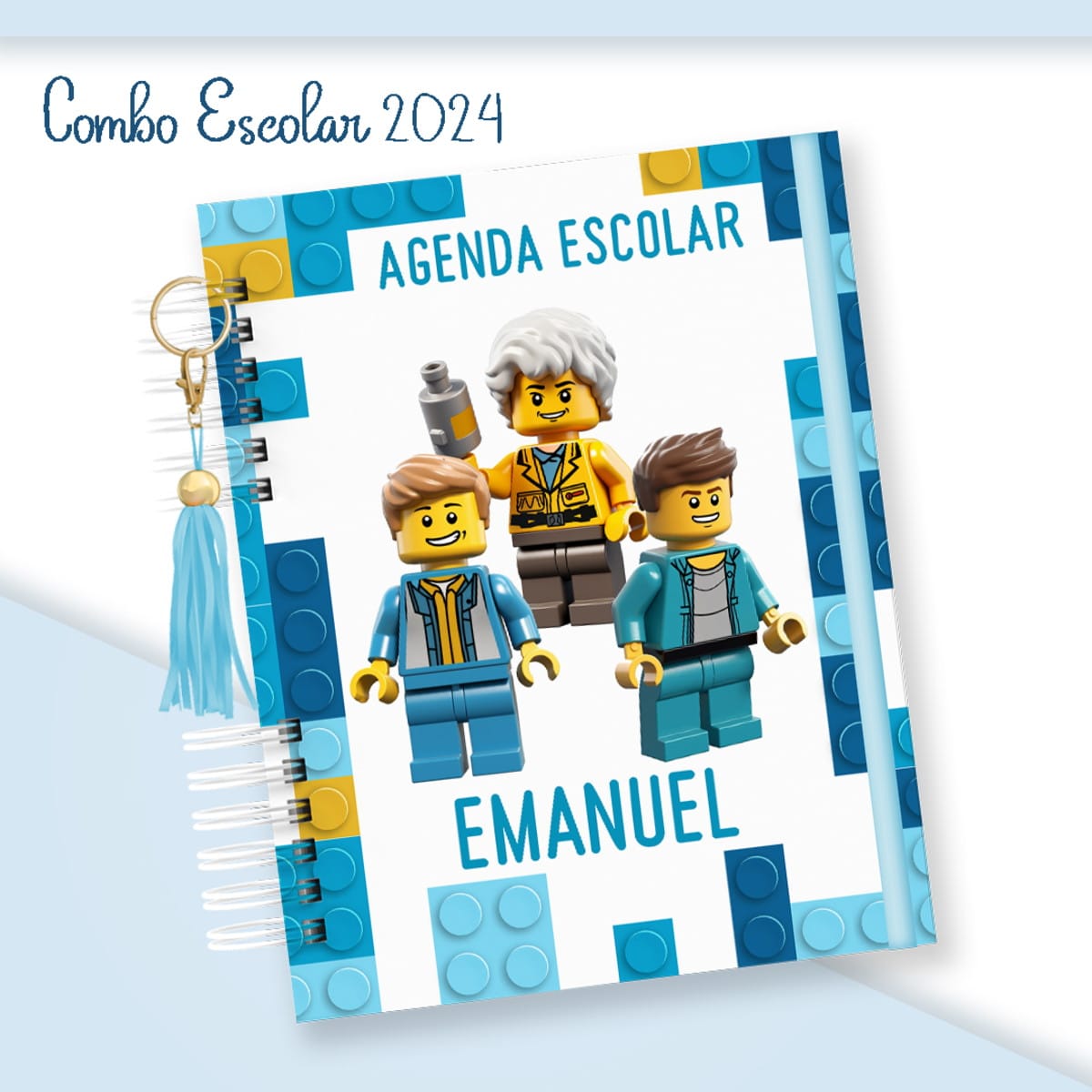 Kit Escolar Lego Menino para Personalizar Cadernos 1 Kit Escolar Lego Menino para Personalizar Cadernos