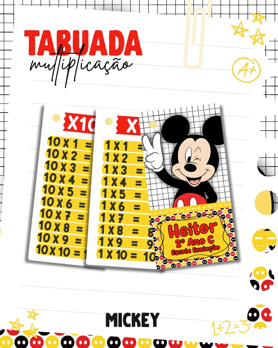 Kit Escolar Mickey Digital para Imprimir 3 Kit Escolar Mickey Digital para Imprimir - Imagem 3