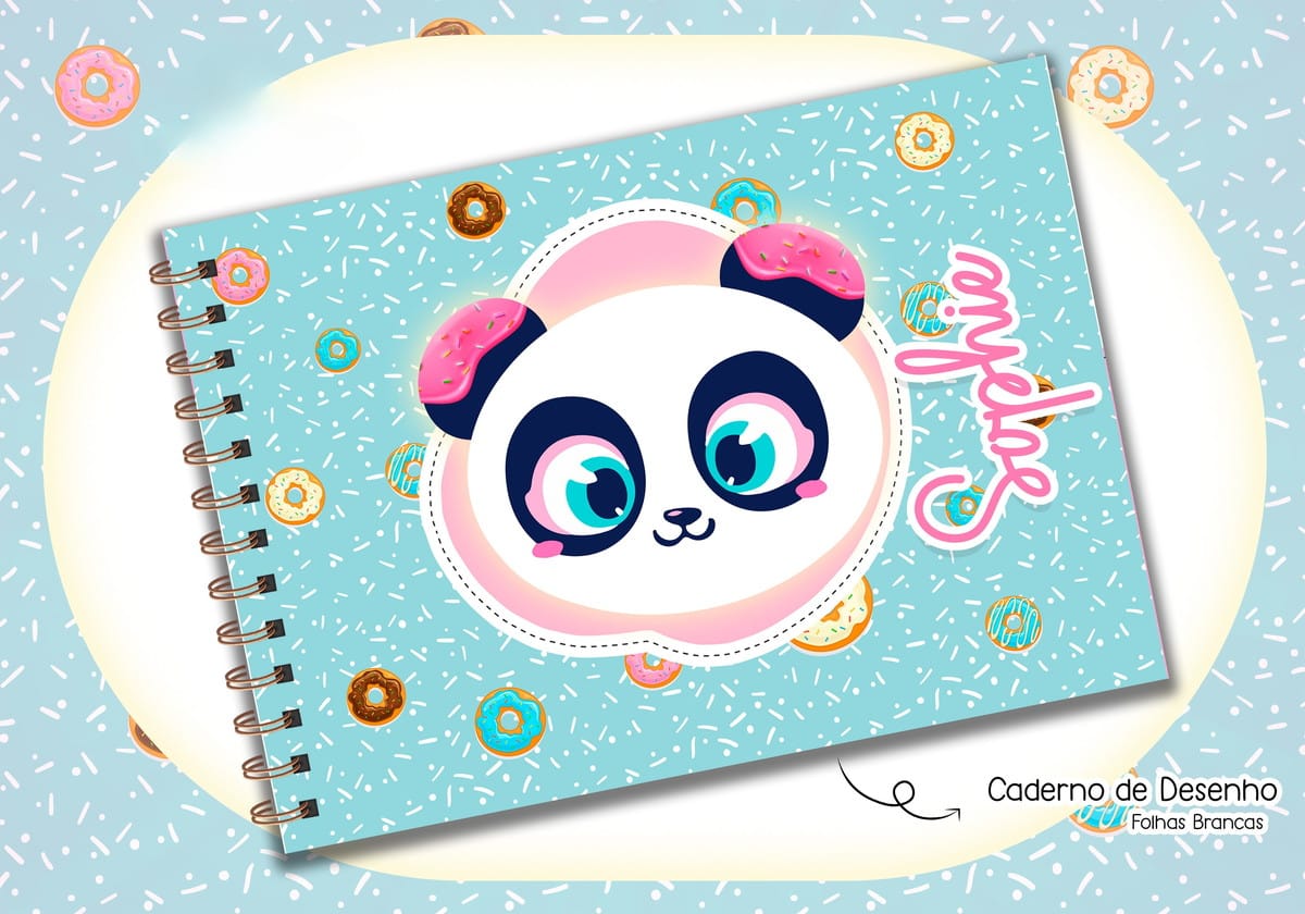 Kit Escolar Panda Donuts para Imprimir e Encadernar 3 Kit Escolar Panda Donuts para Imprimir e Encadernar - Imagem 3