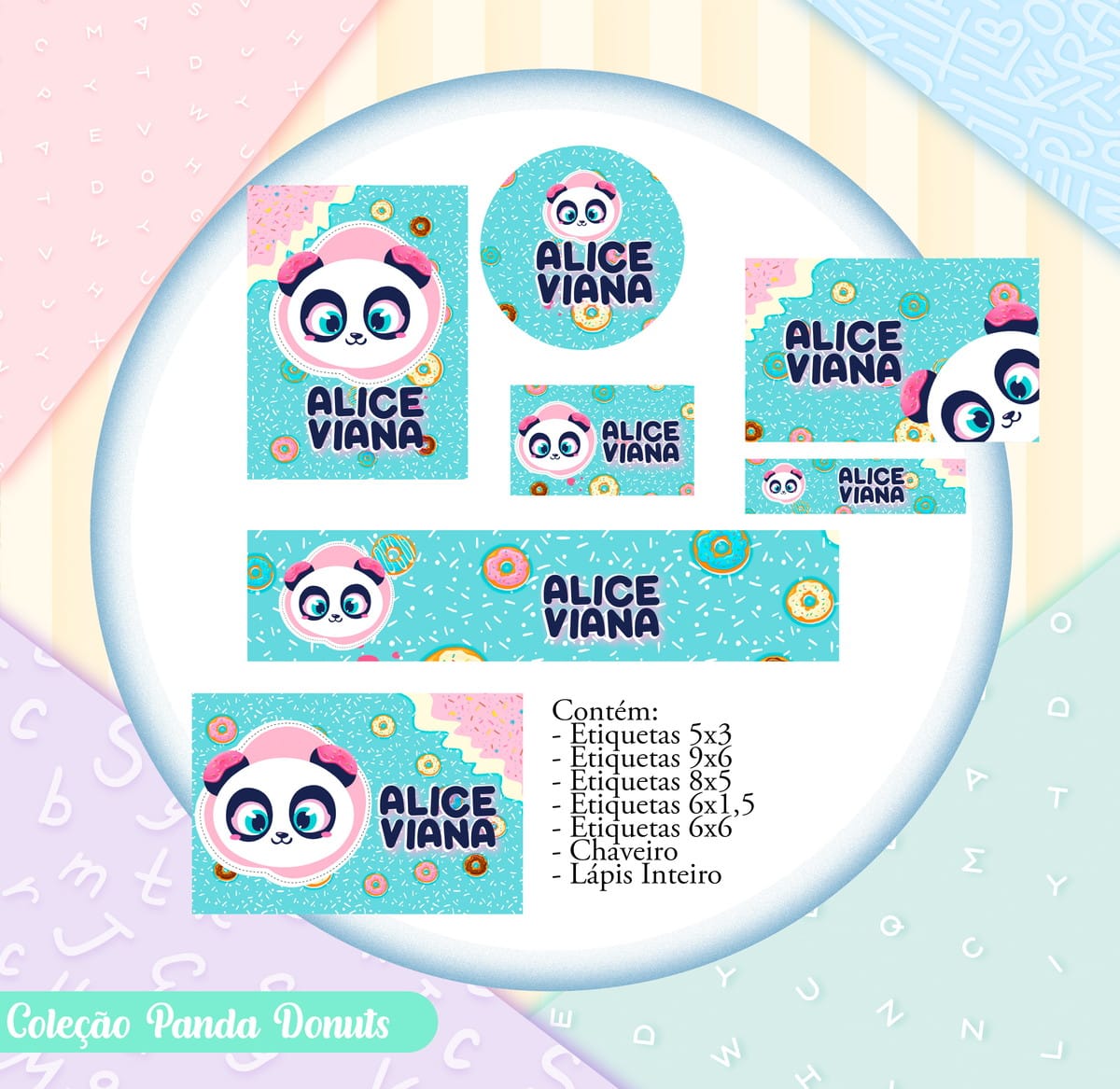 Kit Escolar Panda Donuts para Imprimir e Encadernar 4 Kit Escolar Panda Donuts para Imprimir e Encadernar - Imagem 4