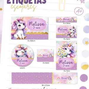 Kit Escolar Unicórnio Arquivo Digital para Volta às Aulas 8 escolar unicornio arquivo digital