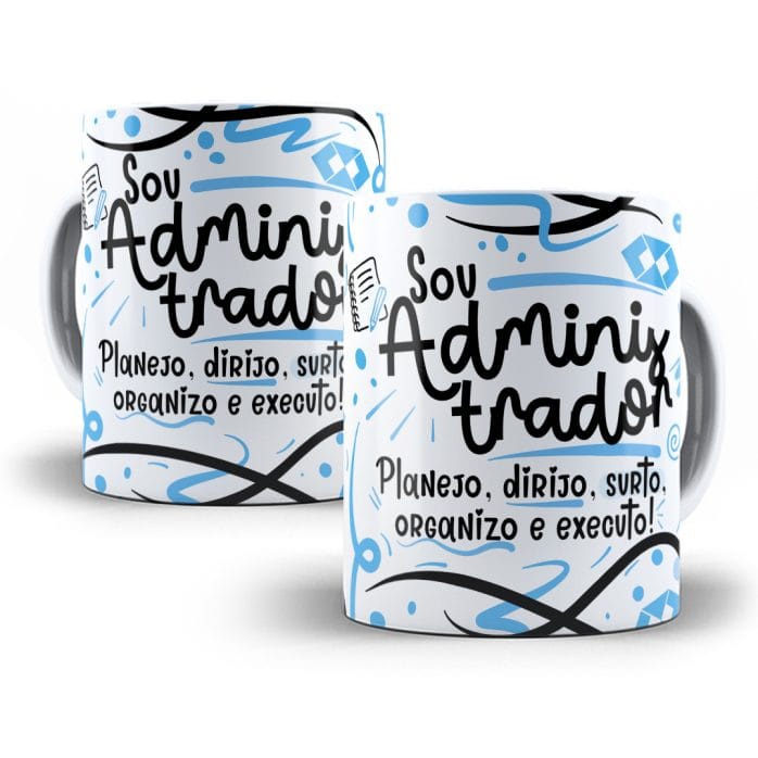 Estampa Caneca Administrador(a) Flork Profissões Sublimação
