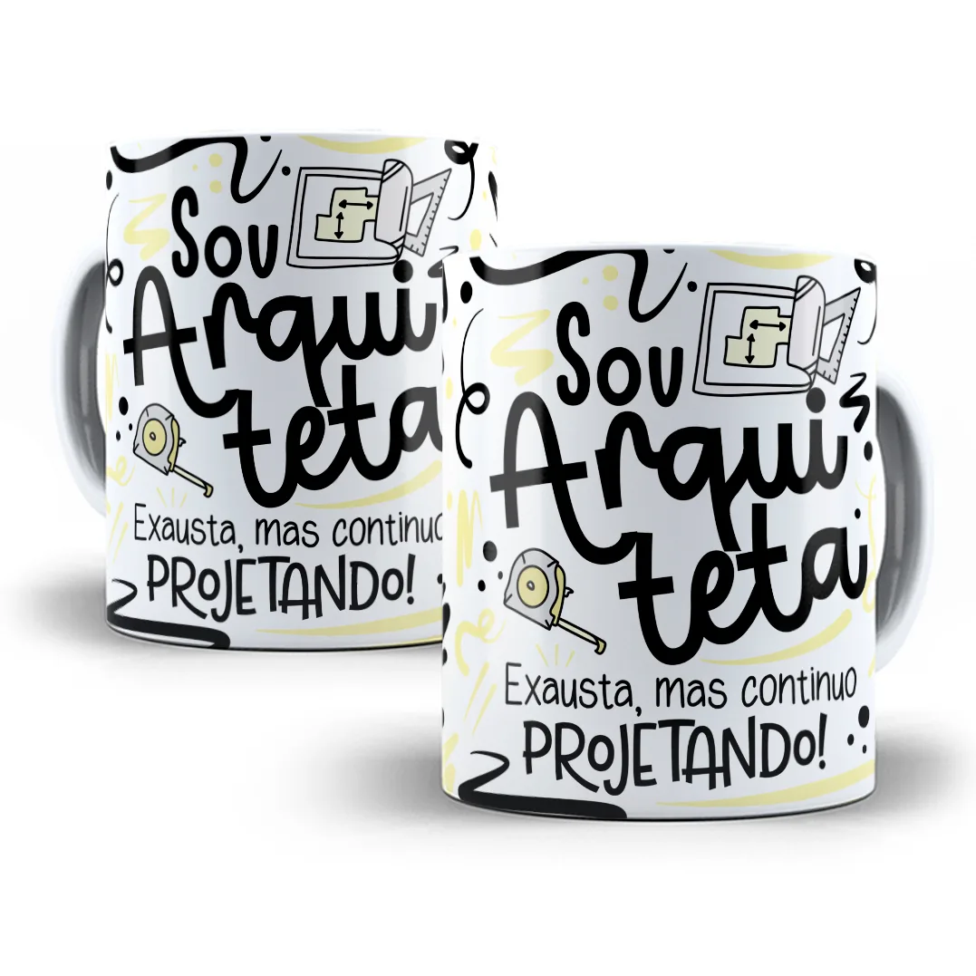 Estampa Caneca Arquiteto(a) Flork Profissões Sublimação 3 Estampa Caneca Arquiteto(a) Flork Profissões Sublimação
