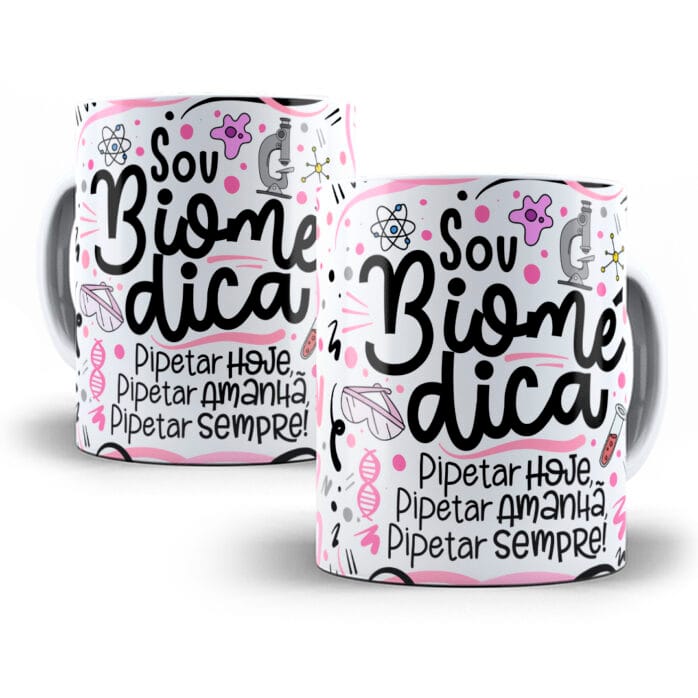 Estampa Caneca Biomédico(a) Flork Profissões Sublimação
