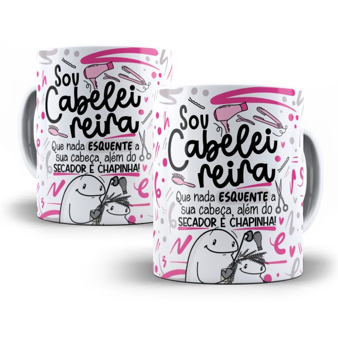 Estampa Caneca Cabeleireiro(a) Flork Profissões Sublimação