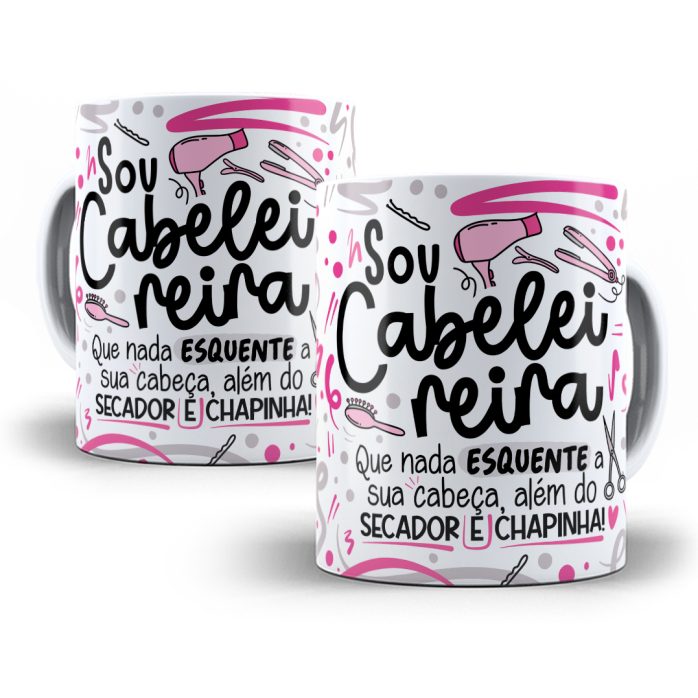 Estampa Caneca Cabeleireiro(a) Flork Profissões Sublimação