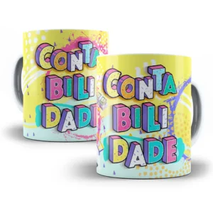 Estampa Caneca Colorida Profissão Contabilidade