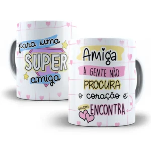 Estampa Caneca Com Mensagem Para Amiga Querida