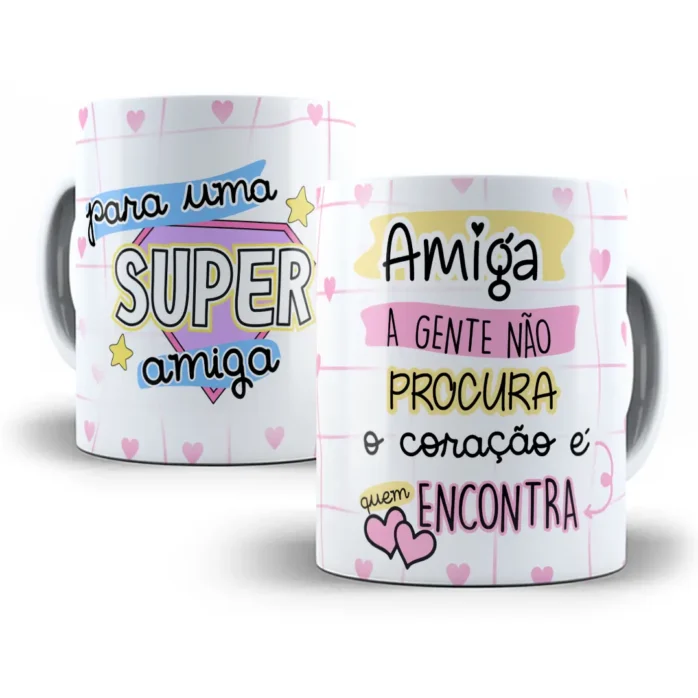 Estampa Caneca Com Mensagem Para Amiga Querida