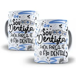 Estampa Caneca Dentista Flork Profissões Sublimação 7 Estampa Caneca Dentista Flork Profissões Sublimação