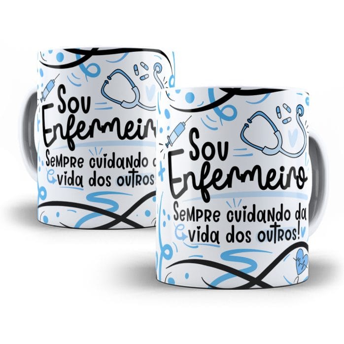 Estampa Caneca Enfermeiro(a) Flork Profissões Sublimação Png