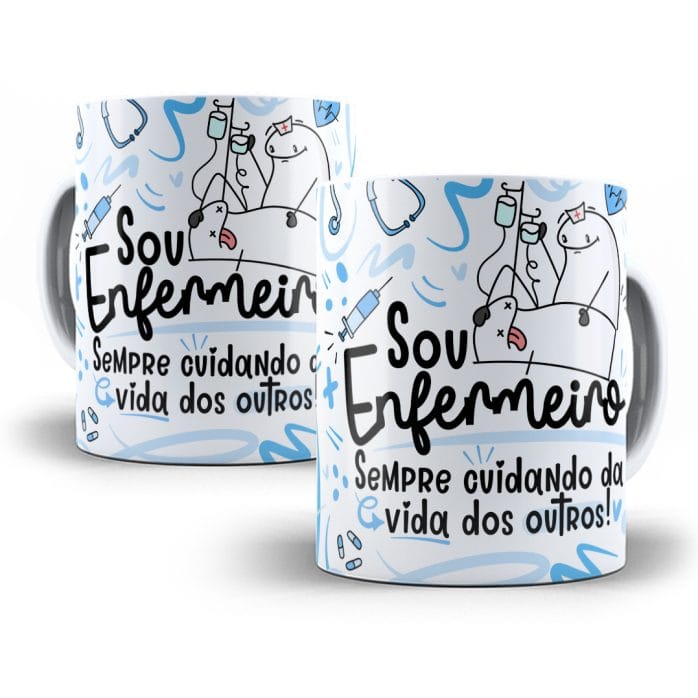 Estampa Caneca Enfermeiro(a) Flork Profissões Sublimação Png