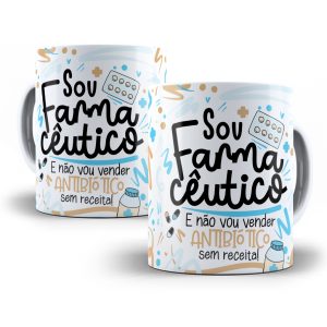 Estampa Caneca Farmacêutico(a) Flork Profissões Sublimação