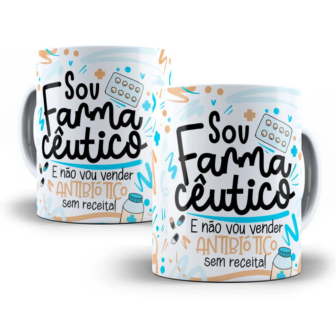 Estampa Caneca Farmacêutico(a) Flork Profissões Sublimação