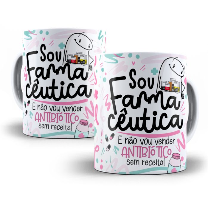 Estampa Caneca Farmacêutico(a) Flork Profissões Sublimação
