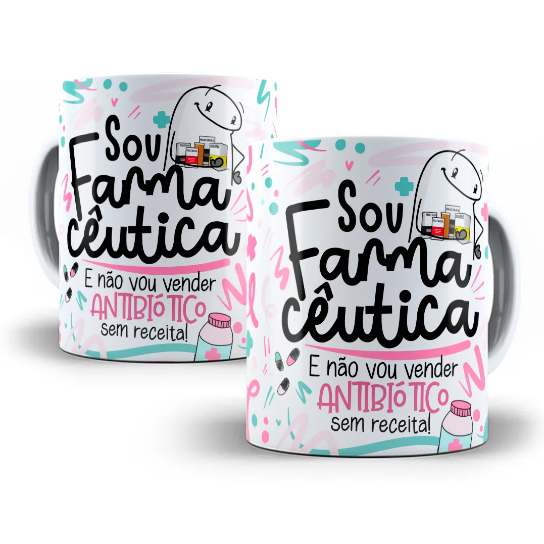 Estampa Caneca Farmacêutico(a) Flork Profissões Sublimação