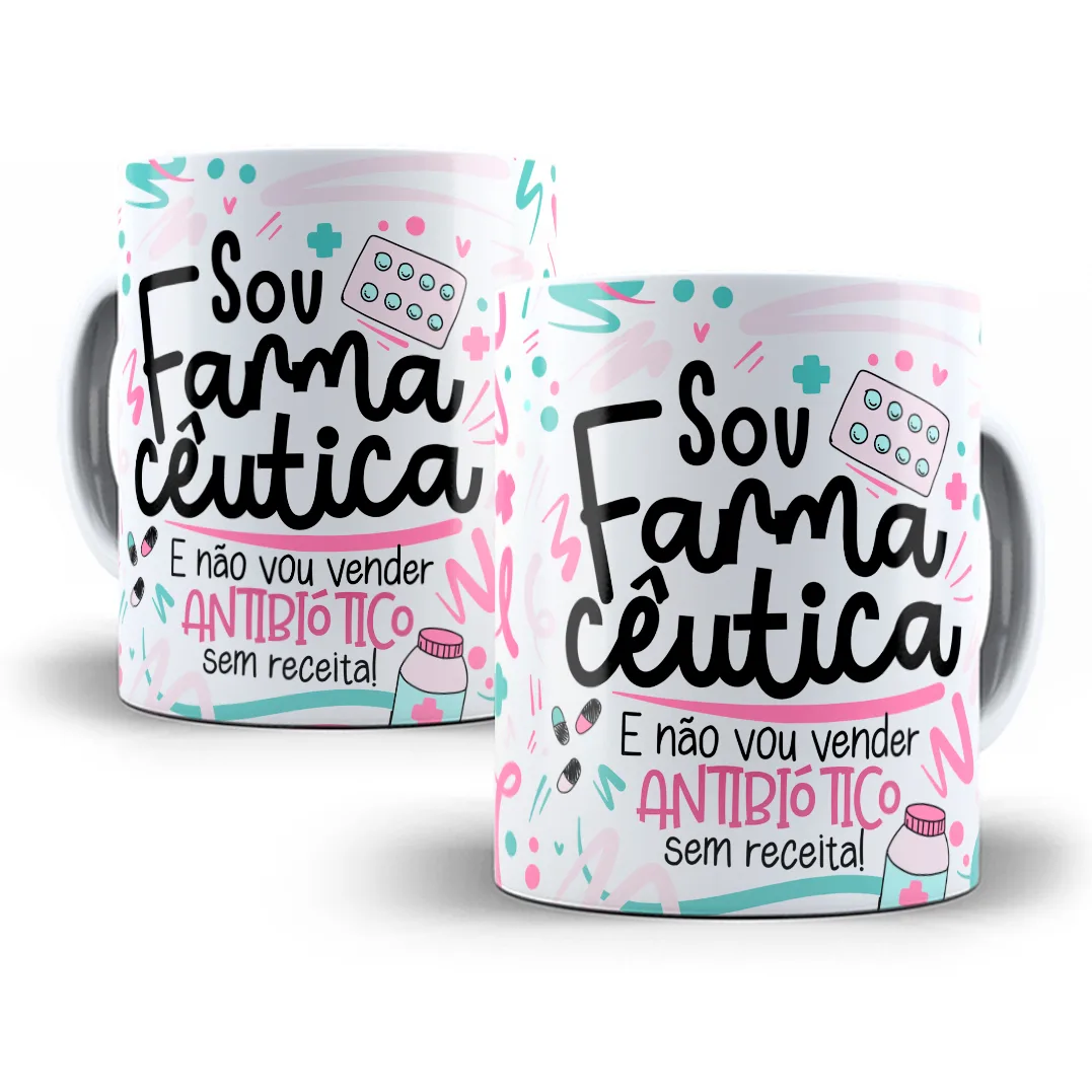 Estampa Caneca Farmacêutico(a) Flork Profissões Sublimação