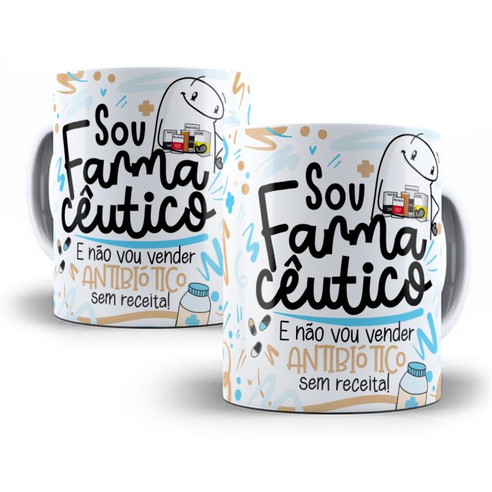 Estampa Caneca Farmacêutico(a) Flork Profissões Sublimação