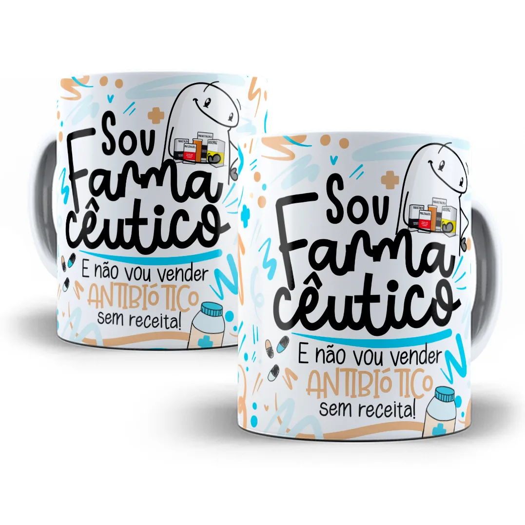 Estampa Caneca Farmacêutico(a) Flork Profissões Sublimação