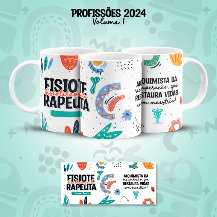 Estampa Caneca Fisioterapeuta Fisioterapia Profissões Png