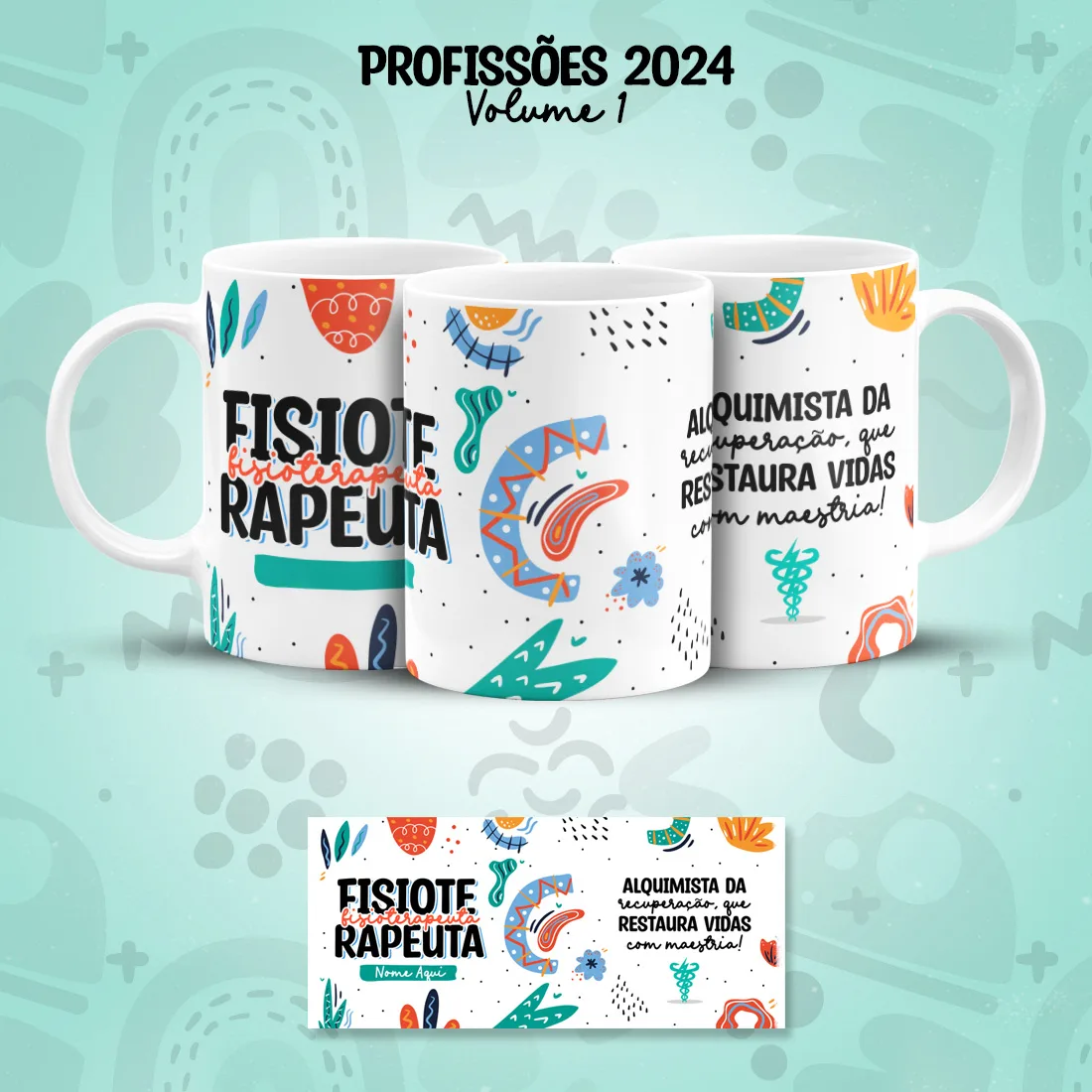 Estampa Caneca Fisioterapeuta Fisioterapia Profissões Png