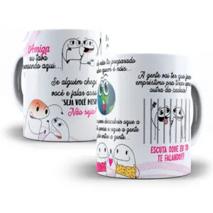 Estampa Caneca Flork Amiga Eu Tava Pensando Aqui Se Alguém