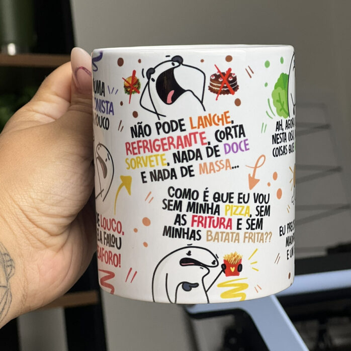 Estampa Caneca Flork Fui na Nutricionista Agora Pouco Png