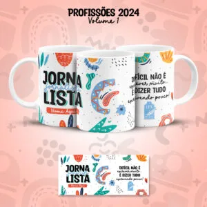 Estampa Caneca Jornalista Jornalismo Profissões Coloridas 22 Estampa Caneca Jornalista Jornalismo Profissões Coloridas